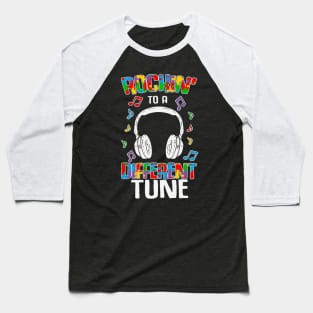 Rocking to a different tune Puzzle piece Autism Awareness Gift for Birthday, Mother's Day, Thanksgiving, Christmas Baseball T-Shirt